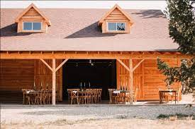 image shows a beautiful rustic barn wedding venue